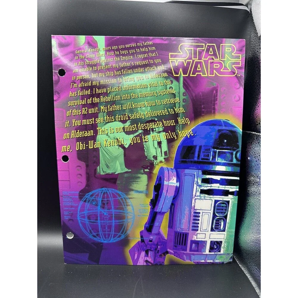 STAR WARS TRAPPER KEEPER 5  MEAD DISNEY LUCASFILM W/ R2D2 VTG Folder